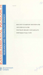 Bias due to sampling groundwater and surface water for trace organic contaminants : final report_cover