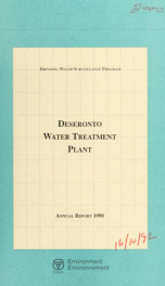Drinking water surveillance program annual report. Deseronto Water Treatment Plant._cover