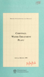 Drinking water surveillance program annual report. Cornwall Water Treatment Plant._cover