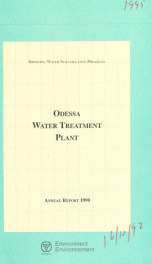 Drinking Water Surveillance Program annual report. Odessa Water Treatment Plant._cover