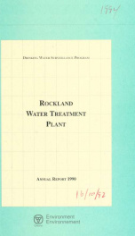 Drinking Water Surveillance Program annual report. Rockland Water Treatment Plant._cover