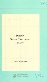 Drinking Water Surveillance Program annual report. Dryden Water Treatment Plant._cover