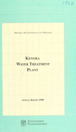 Drinking Water Surveillance Program annual report. Kenora Water Treatment Plant._cover