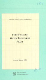 Drinking Water Surveillance Program annual report. Fort Frances Water Treatment Plant._cover
