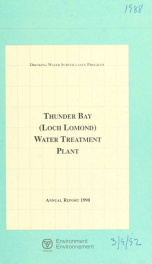 Drinking Water Surveillance Program annual report. Thunder Bay (Loch Lomond) Water Treatment Plant._cover