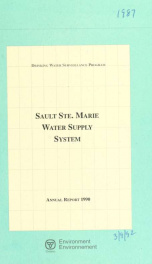 Drinking Water Surveillance Program annual report.  Sault Ste. Marie Water Supply System._cover