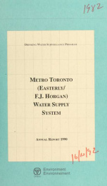 Drinking Water Surveillance Program annual report. Metro Toronto (Easterly/F.J. Horgan) Water Supply System._cover