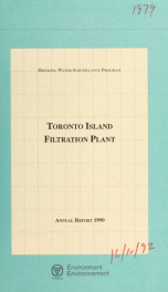 Drinking Water Surveillance Program annual report. Toronto Island Filtration Plant._cover