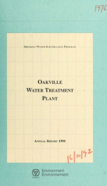 Drinking Water Surveillance Program annual report. Oakville Water Treatment Plant._cover