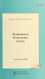 Drinking water surveillance program annual report. Peterborough Water Supply System._cover