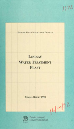 Lindsay Water Treatment Plant--Drinking Water Surveillance Program, annual report_cover