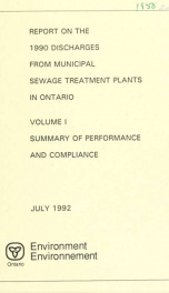 Report on the 1990 discharges from municipal sewage treatment plants in Ontario_cover