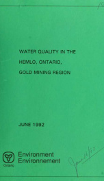 Water quality in the Hemlo, Ontario, gold mining region_cover