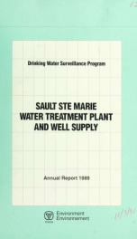 Drinking Water Surveillance Program annual report. Sault Ste. Marie Water Supply System. 1989 1989_cover