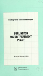 Drinking water surveillance program annual report. Burlington Water Treatment Plant. 1989 1989_cover