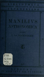Astronomica. Edidit Jacobus van Wageningen_cover