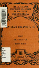 Lysiae Orationes recensuit Theodorus Thalheim. Editio maior_cover