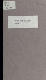 ESTIMATES - ESTIMATED EXPENDITURE OF CANADA TABLED YEARLY BEFORE THE PARLIAMENT, 1969 Supplement 1969 Supplement_cover