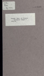 ESTIMATES - ESTIMATED EXPENDITURE OF CANADA TABLED YEARLY BEFORE THE PARLIAMENT, 1956 Supplement 1956 Supplement_cover