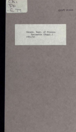 ESTIMATES - ESTIMATED EXPENDITURE OF CANADA TABLED YEARLY BEFORE THE PARLIAMENT, 1952 Supplement 1952 Supplement_cover