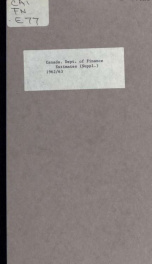 ESTIMATES - ESTIMATED EXPENDITURE OF CANADA TABLED YEARLY BEFORE THE PARLIAMENT, 1963 Supplement 1963 Supplement_cover