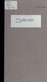 ESTIMATES - ESTIMATED EXPENDITURE OF CANADA TABLED YEARLY BEFORE THE PARLIAMENT, 1960 Supplement 1960 Supplement_cover
