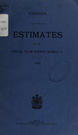 ESTIMATES - ESTIMATED EXPENDITURE OF CANADA TABLED YEARLY BEFORE THE PARLIAMENT, 1947 1947_cover