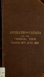 ESTIMATES - ESTIMATED EXPENDITURE OF CANADA TABLED YEARLY BEFORE THE PARLIAMENT, 1890 1890_cover