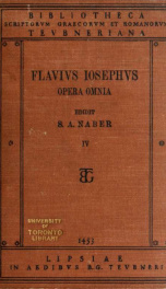 Flavii Iosephi Opera omnia. Post Immanuelem Bekkerum recognovit Samuel Adrianus Naber 4_cover