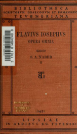 Flavii Iosephi Opera omnia. Post Immanuelem Bekkerum recognovit Samuel Adrianus Naber 2_cover