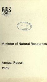 Annual report of the Minister of Natural Resources of the Province of Ontario, 1976 1976_cover