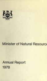 Annual report of the Minister of Natural Resources of the Province of Ontario, 1978 1978_cover