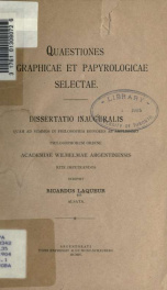 Quaestiones epigraphicae et papyrologicae selectae_cover