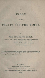 An index to the Tracts for the times_cover