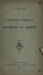 A study on Cardinal Newman's Grammar of assent_cover