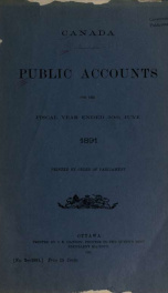 Public accounts of Canada, 1891 1891_cover