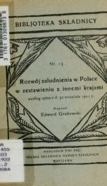 Rozwój zaludnienia w Polsce w zestawieniu z innemi krajami : wedug spisu z dn. 30-go wrzenia 1921 roku_cover