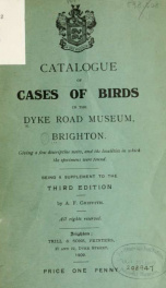 Catalogue of cases of birds, giving a few descriptive notes and localities in which the specimens were found_cover