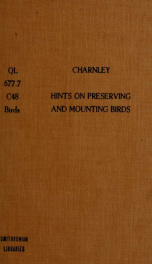 Hints on preserving and mounting birds_cover