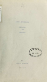 Jacob Burckhardts Stellung zur Religion_cover