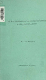 Scottish ballad in the eighteenth century: a bibliographical study_cover