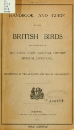 Handbook and guide to the British birds on exhibition in the Lord Derby Natural History Museum, Liverpool_cover