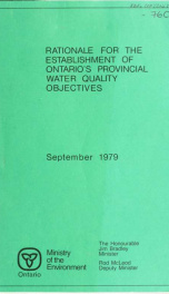 Rationale for the establishment of Ontario's provincial water quality objectives_cover