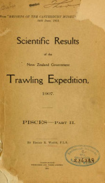 Scientific results of the New Zealand Government Trawling Expedition, 1907_cover