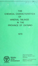 The chemical characteristics of mineral tailings in the province of Ontario_cover