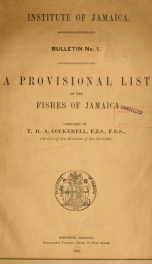 A provisional list of the fishes of Jamaica_cover