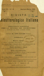 Rivista coleotterologica italiana v. 13 no. 1-3 Jan-Mar 1915_cover