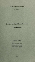 The University of Texas herbaria : type register_cover