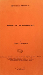 Studies in the Begoniaceae_cover