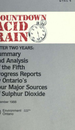 Countdown Acid Rain: Summary & Analysis of Fifth Progress Report by Ontario's Four Major Sources of Sulphur Dioxide_cover